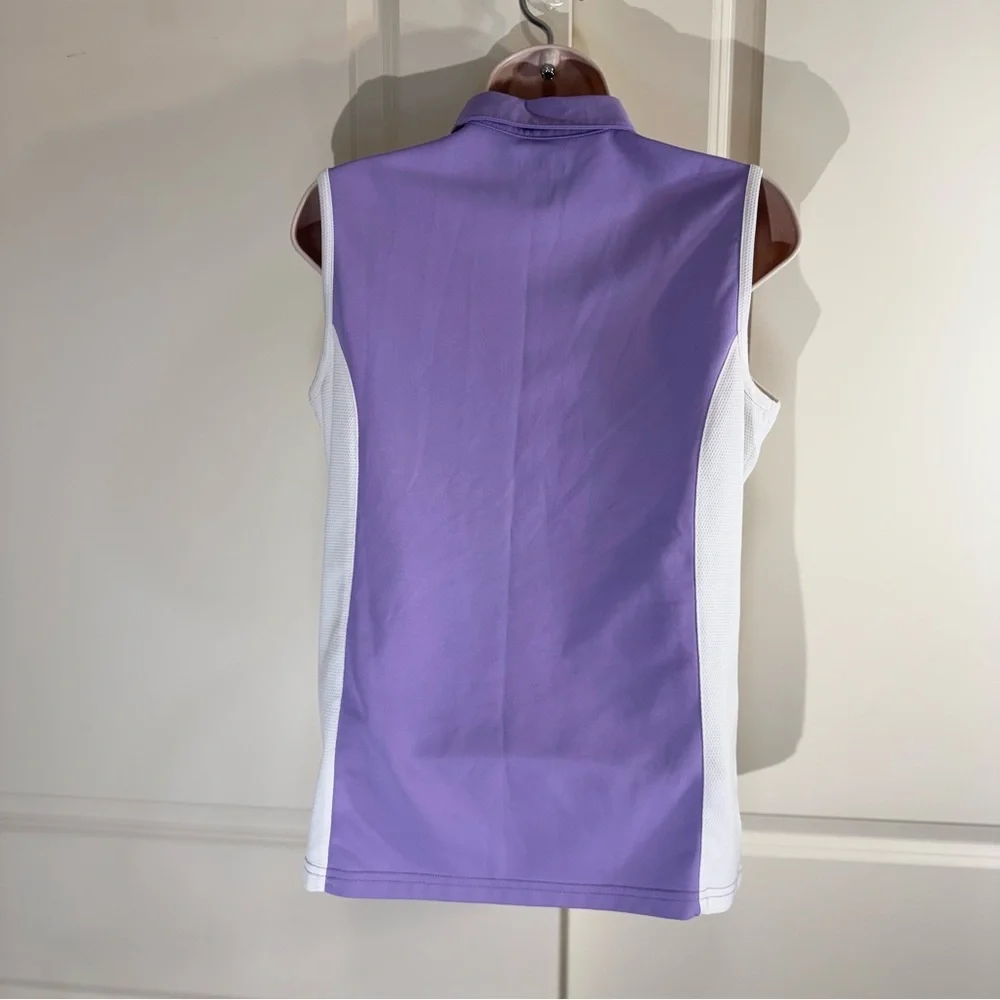 Izod XFG Cool FX Lavender, White and Beige Golf Polo Tank Top Medium